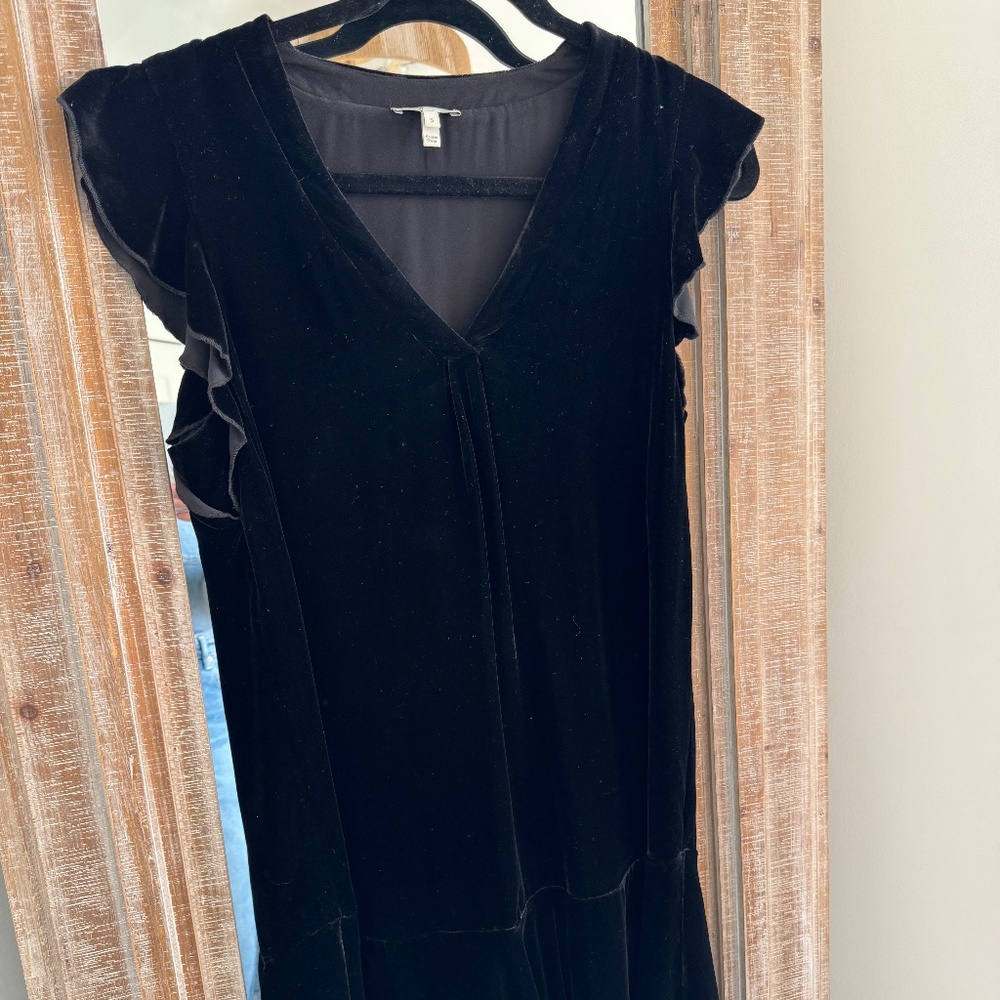 joie black velvet dress small
